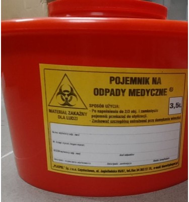 POJEMNIK NA ODPADY MED. 3,5L CZERWONY