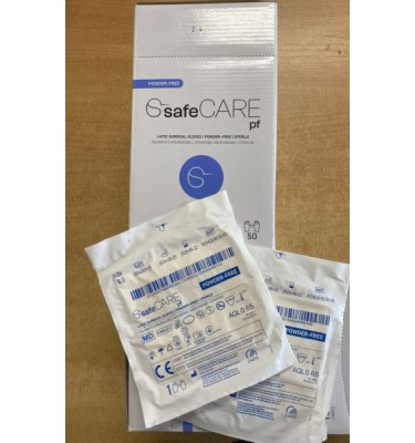 RĘKAWICE LATEXOWE STER. NPUDR.ROZM 8,5 SAFECARE