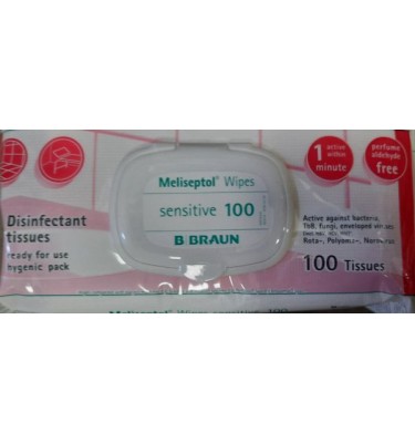 MELISEPTOL WIPES SENSITIVE a'100 z przlepnym zamk.