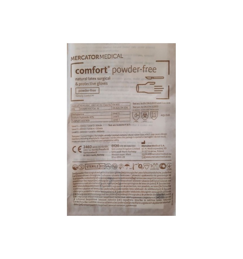 RĘKAWICE LATEXOWE STER.NPUDR.ROZM 6,0 COMFORT