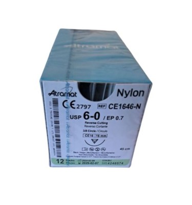 ATRAMAT NYLON  6/0 DŁ. 45 CE-16  3/8 KOŁA