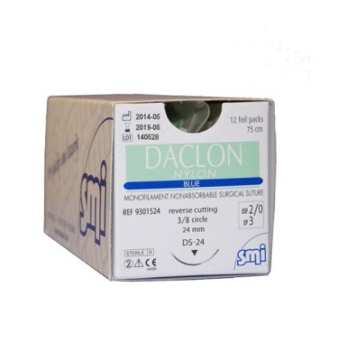 NICI DACLON NYLON 3/0  19MM 3/8 KOŁ ODW.TN. 75 CM