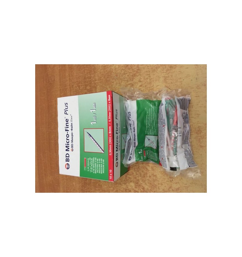 STRZYKAWKA DO INSULINY 1 ML IGŁA 0,3x8 BD A'100