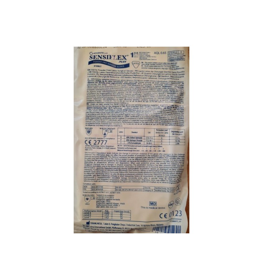 RĘKAWICE LATEXOWE STER.NPUDR. ROZM. 7,0 SENSIFLEX