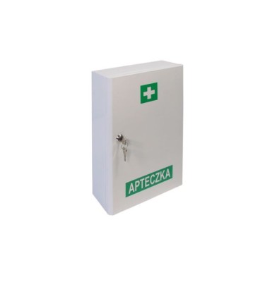APTECZKA ŚCIENNA METALOWA Z ZAMKIEM 40X24X11CM